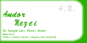 andor mezei business card